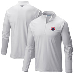 Washington Wizards Terminal Tackle Raglan Omni-Shade Quarter-Zip Jacket White - Columbia
