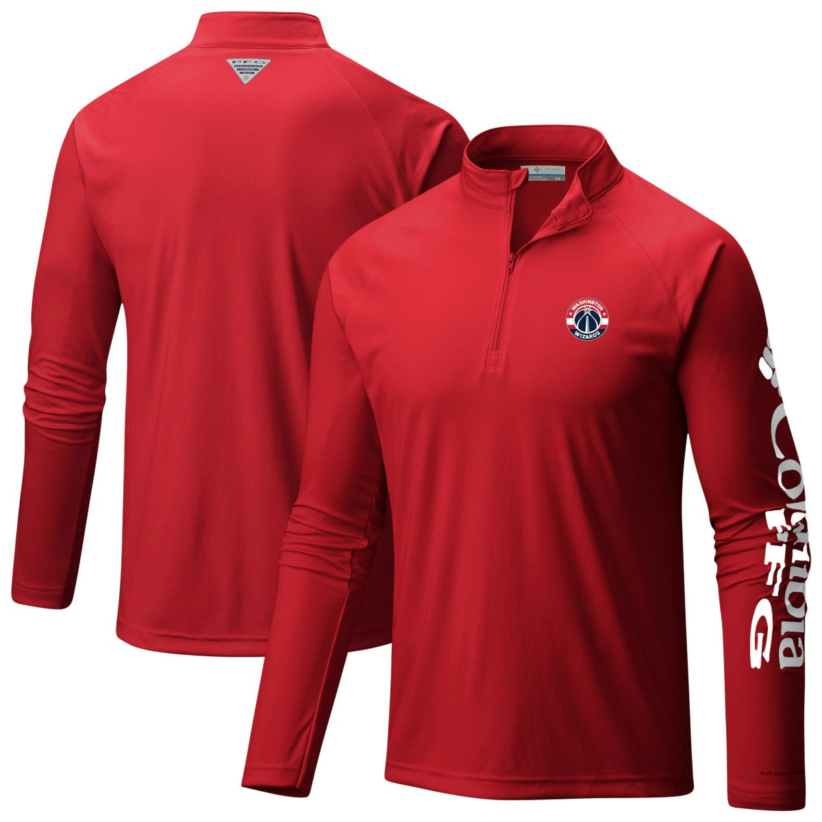 Washington Wizards Terminal Tackle Raglan Omni-Shade Quarter-Zip Jacket Red - Columbia outlet