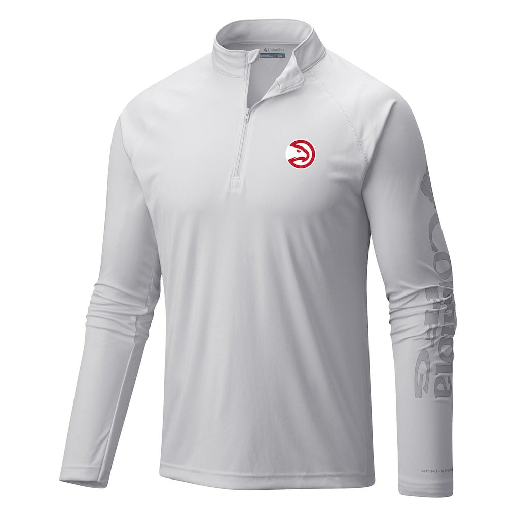 Atlanta Hawks Terminal Tackle Raglan Omni-Shade Quarter-Zip Jacket White - Columbia outlet