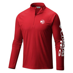 Atlanta Hawks Terminal Tackle Raglan Omni-Shade Quarter-Zip Jacket Red - Columbia