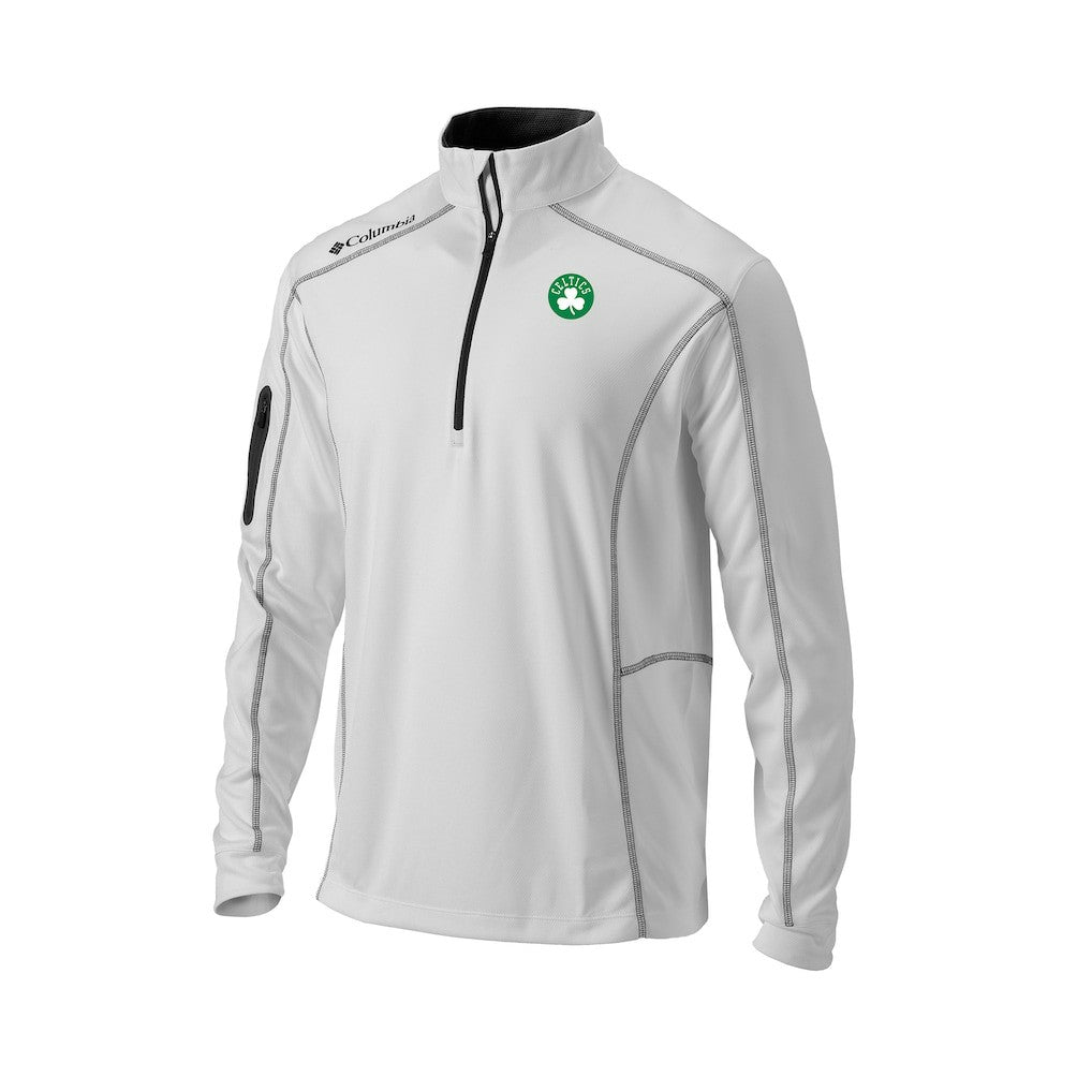 Boston Celtics Omni-Wick Shotgun Quarter-Zip Pullover White - Columbia