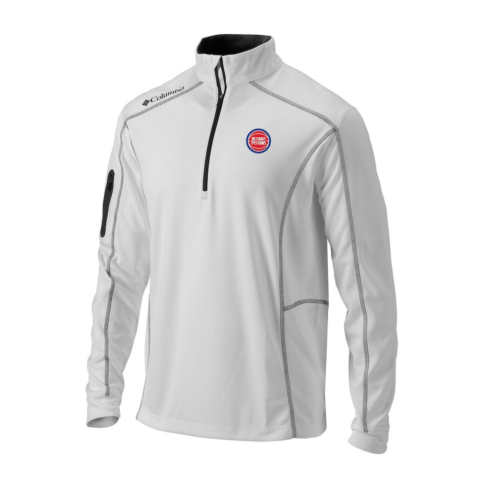 Detroit Pistons Omni-Wick Shotgun Quarter-Zip Pullover White - Columbia