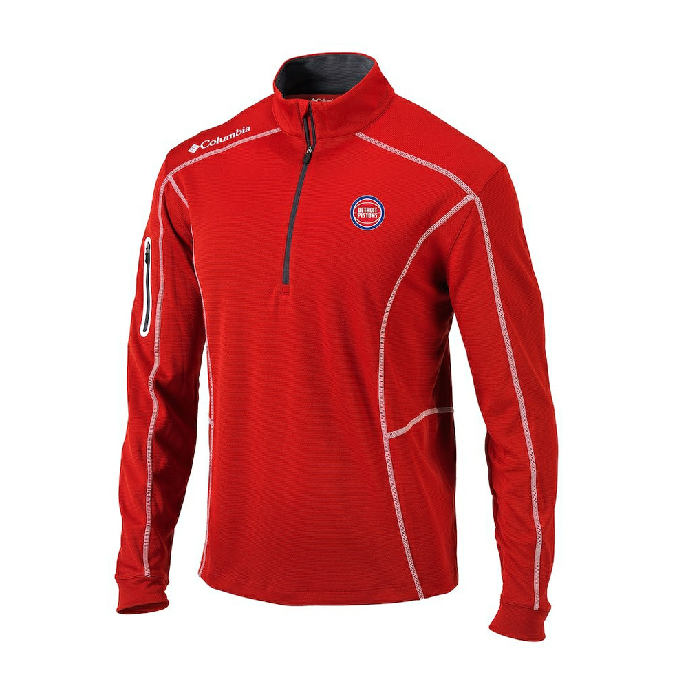 Detroit Pistons Omni-Wick Shotgun Quarter-Zip Pullover Red - Columbia