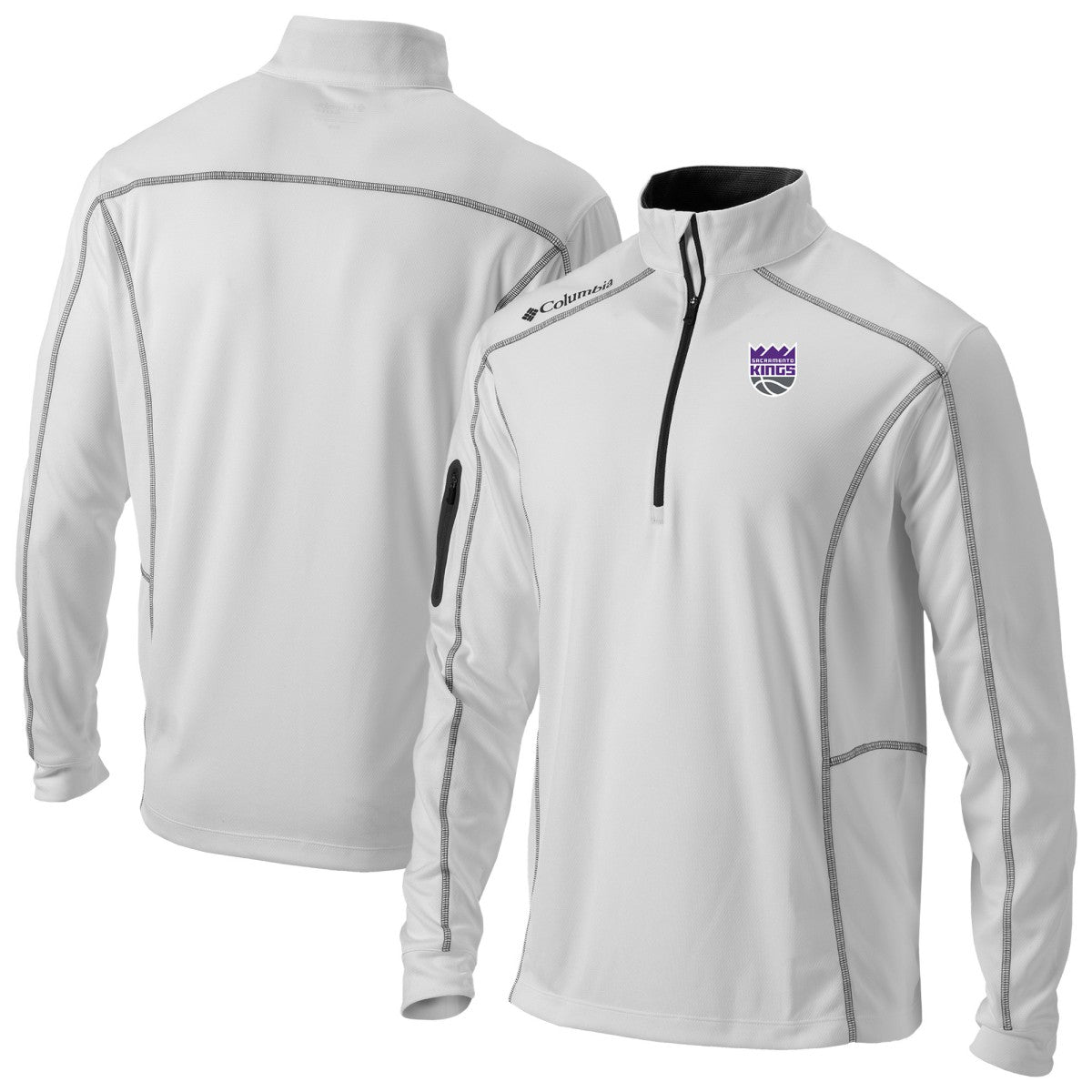 Sacramento Kings Omni-Wick Shotgun Quarter-Zip Pullover White - Columbia