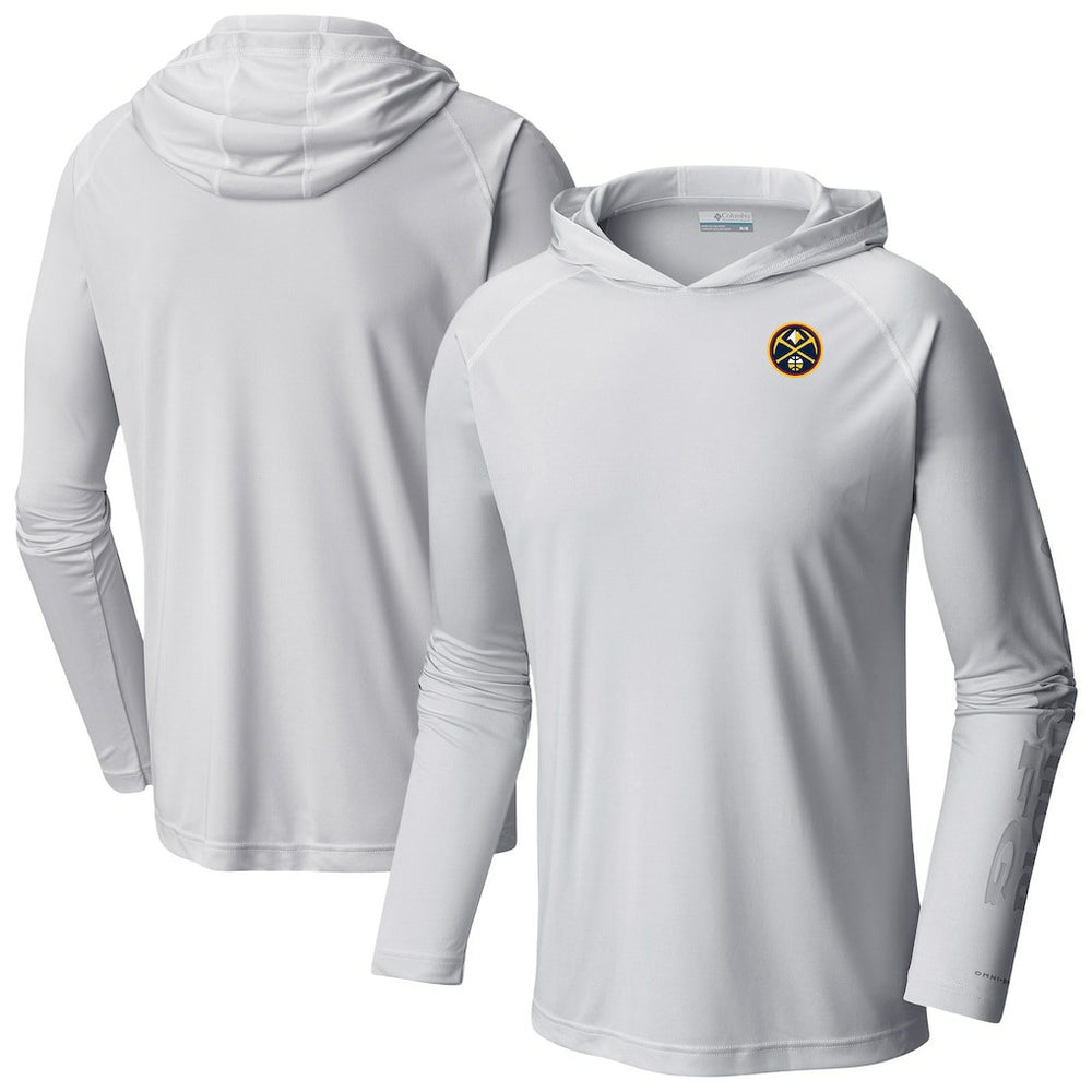 Denver Nuggets Terminal Tackle Long Sleeve Hoodie T-Shirt White - Columbia