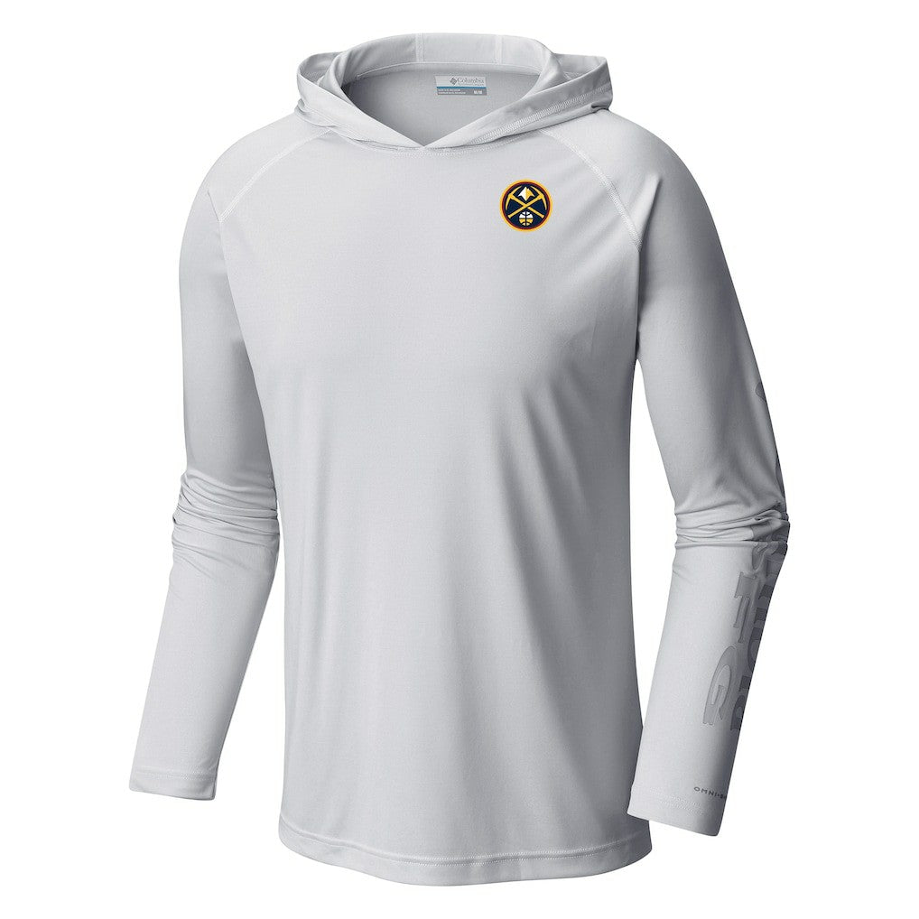 Denver Nuggets Terminal Tackle Long Sleeve Hoodie T-Shirt White - Columbia