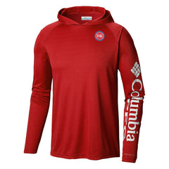 Detroit Pistons Terminal Tackle Long Sleeve Hoodie T-Shirt Red - Columbia