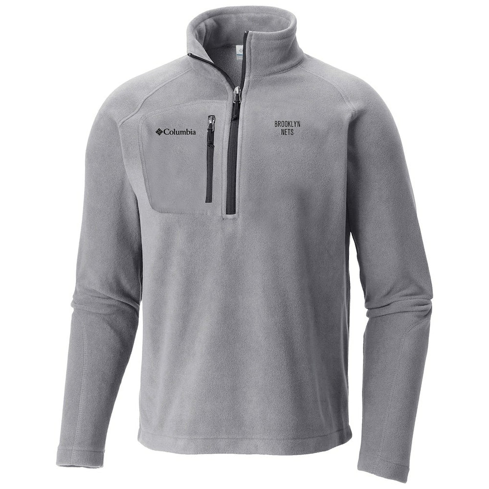 Brooklyn Nets Fast Trek III Half-Zip Fleece Pullover Gray - Columbia