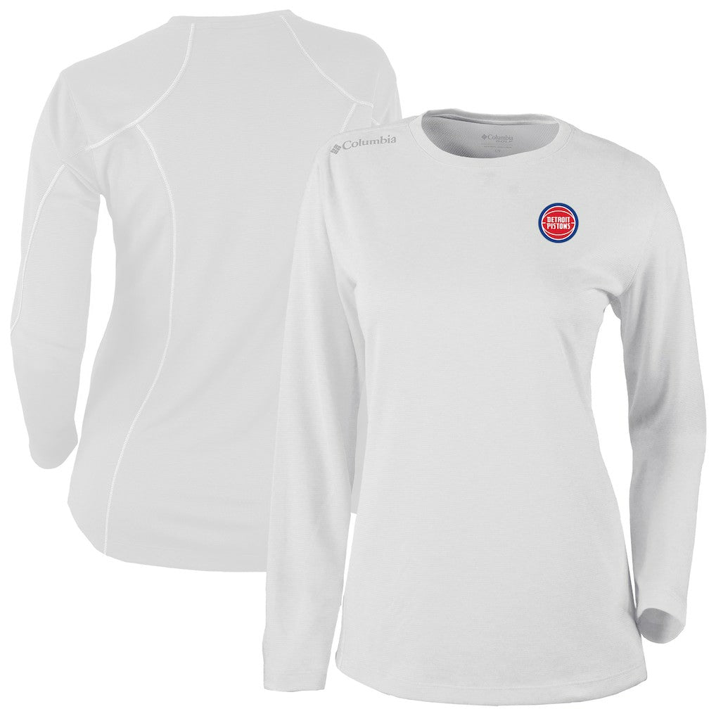 Detroit Pistons Women's Omni-Wick Shotgun Pullover Top White - Columbia