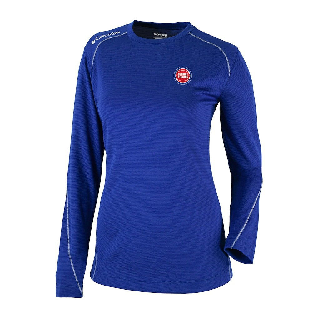 Detroit Pistons Women's Omni-Wick Shotgun Pullover Top Blue - Columbia