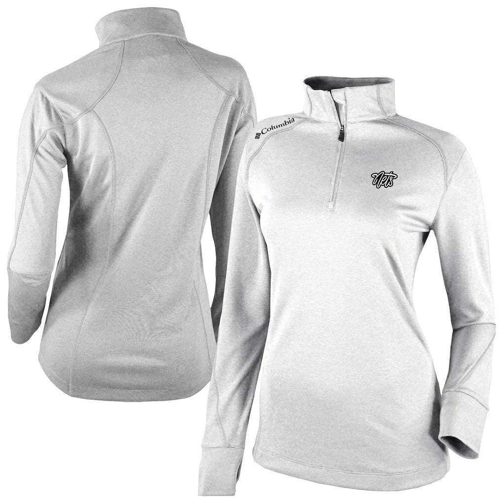 Brooklyn Nets Women's Omni-Wick Shotgun 2.0 Quarter-Zip Pullover Top White - Columbia