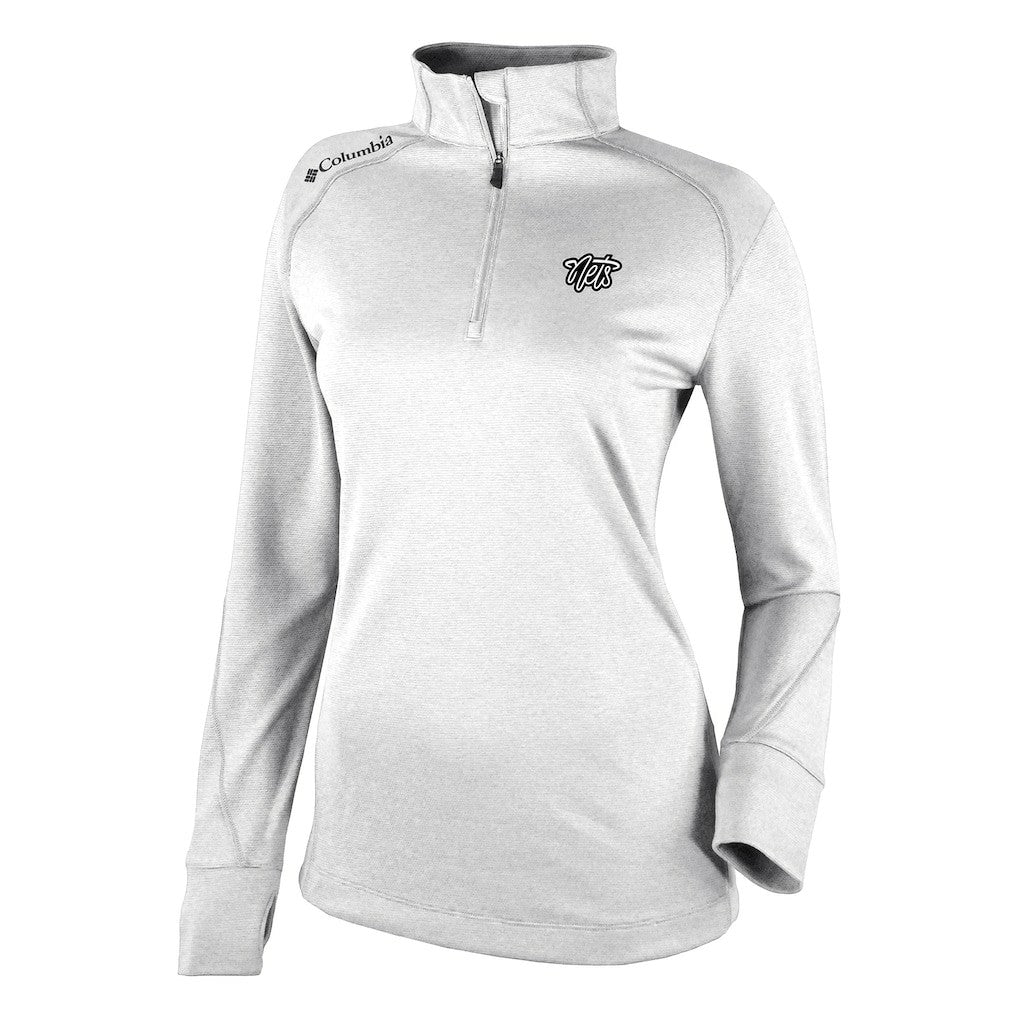 Brooklyn Nets Women's Omni-Wick Shotgun 2.0 Quarter-Zip Pullover Top White - Columbia