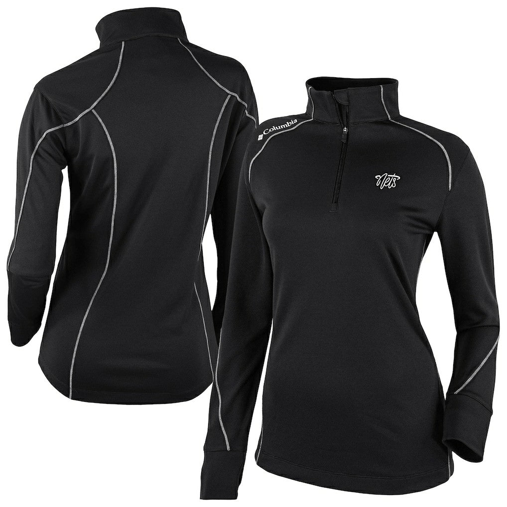 Brooklyn Nets Women's Omni-Wick Shotgun 2.0 Quarter-Zip Pullover Top Black - Columbia