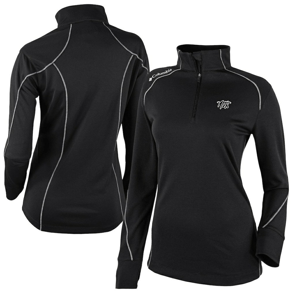 Brooklyn Nets Women's Omni-Wick Shotgun 2.0 Quarter-Zip Pullover Top Black - Columbia