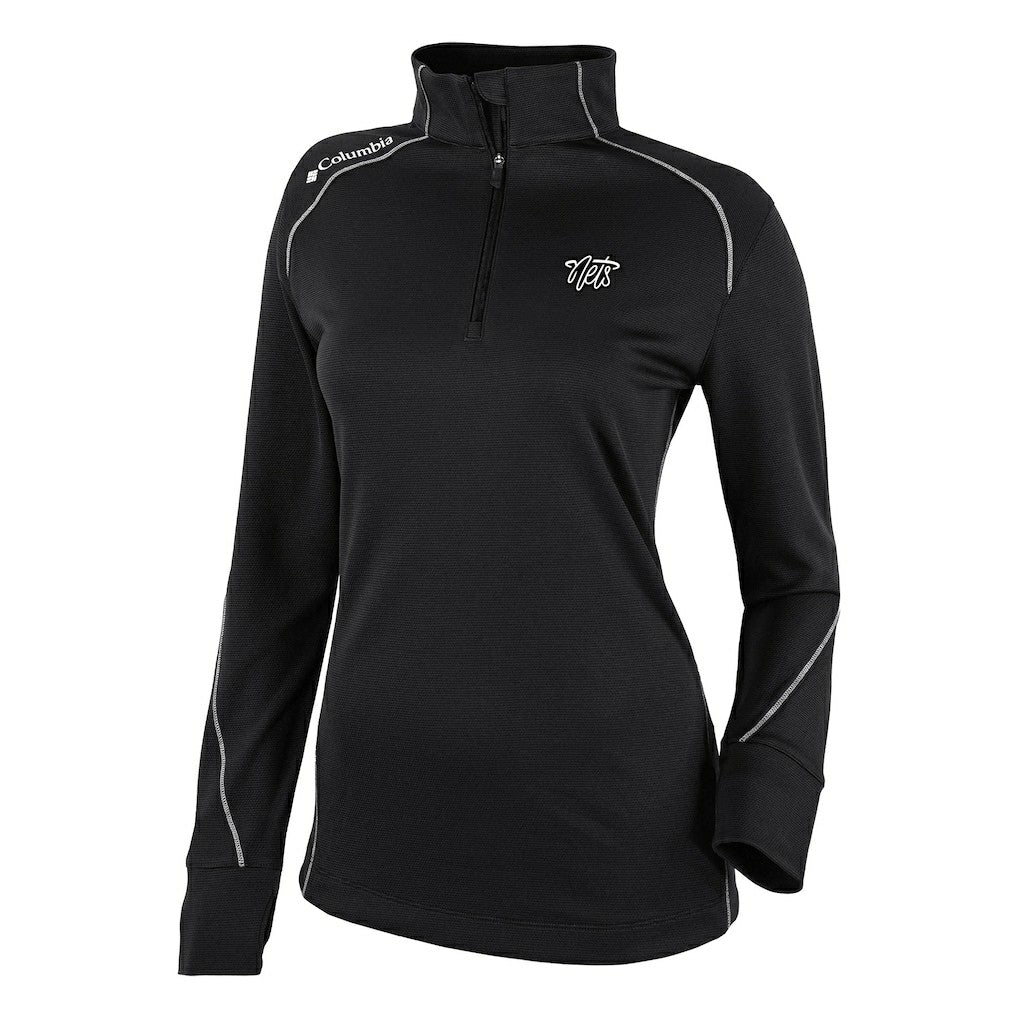 Brooklyn Nets Women's Omni-Wick Shotgun 2.0 Quarter-Zip Pullover Top Black - Columbia