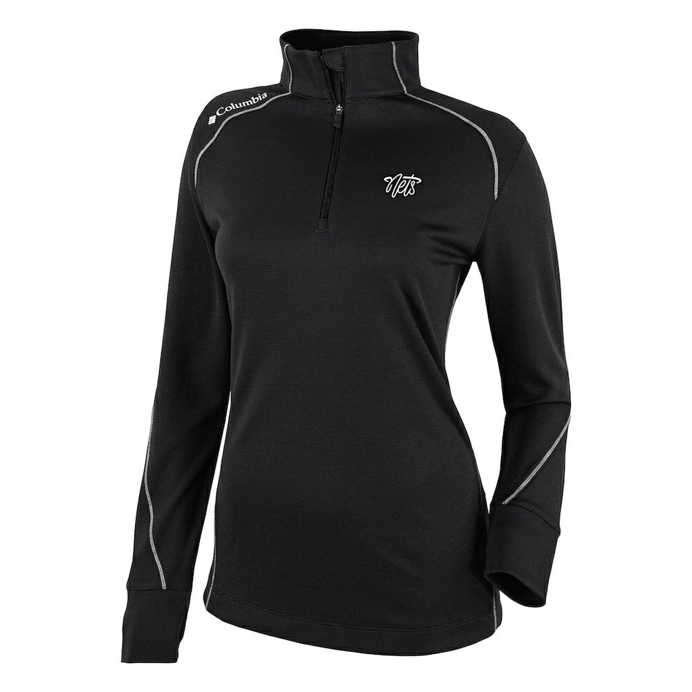 Brooklyn Nets Women's Omni-Wick Shotgun 2.0 Quarter-Zip Pullover Top Black - Columbia
