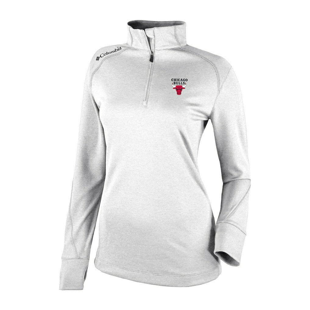 Chicago Bulls Women's Omni-Wick Shotgun 2.0 Quarter-Zip Pullover Top White - Columbia
