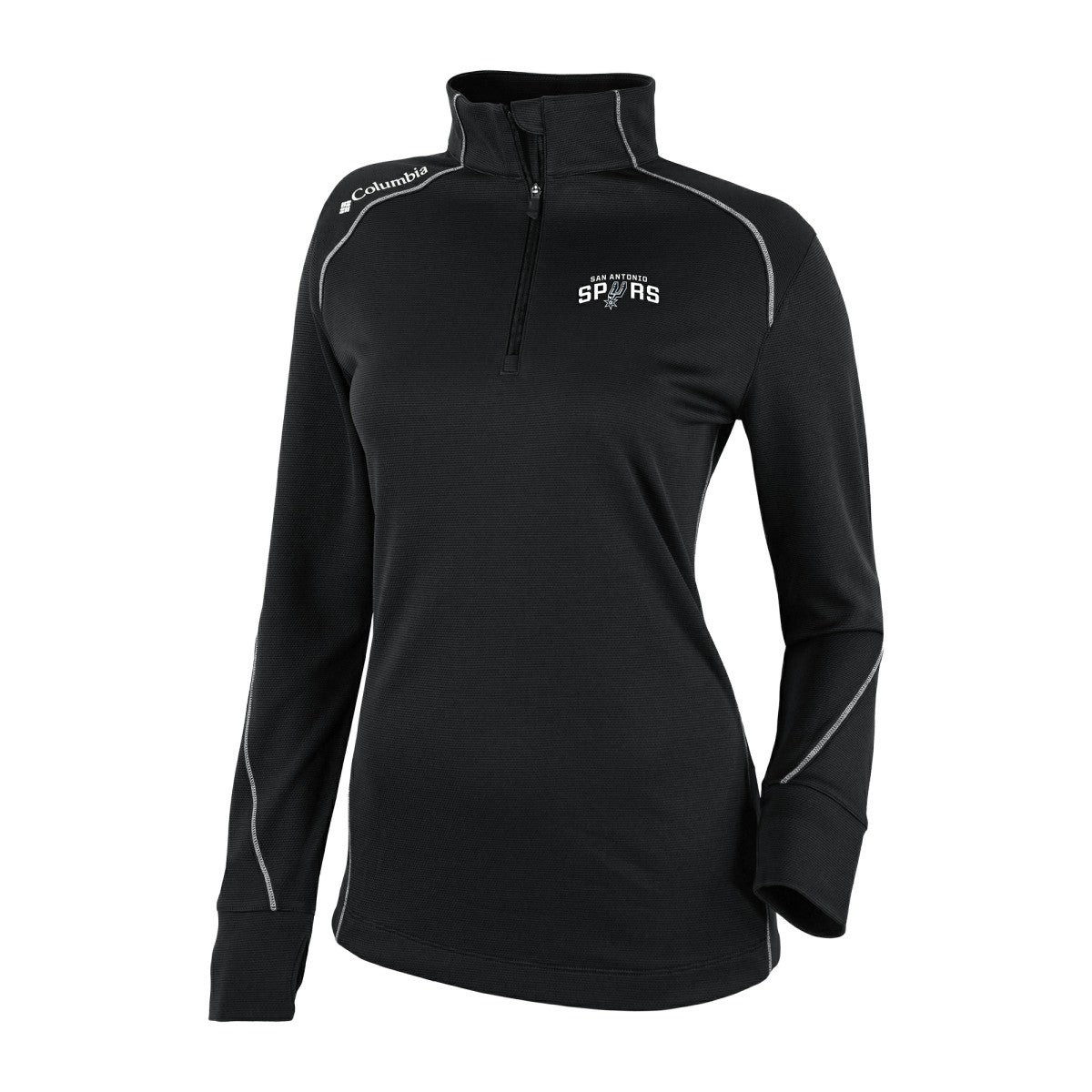 San Antonio Spurs Women's Omni-Wick Shotgun 2.0 Quarter-Zip Pullover Top Black - Columbia