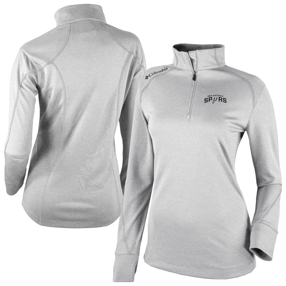 San Antonio Spurs Women's Omni-Wick Shotgun 2.0 Quarter-Zip Pullover Top Heather Gray - Columbia outlet