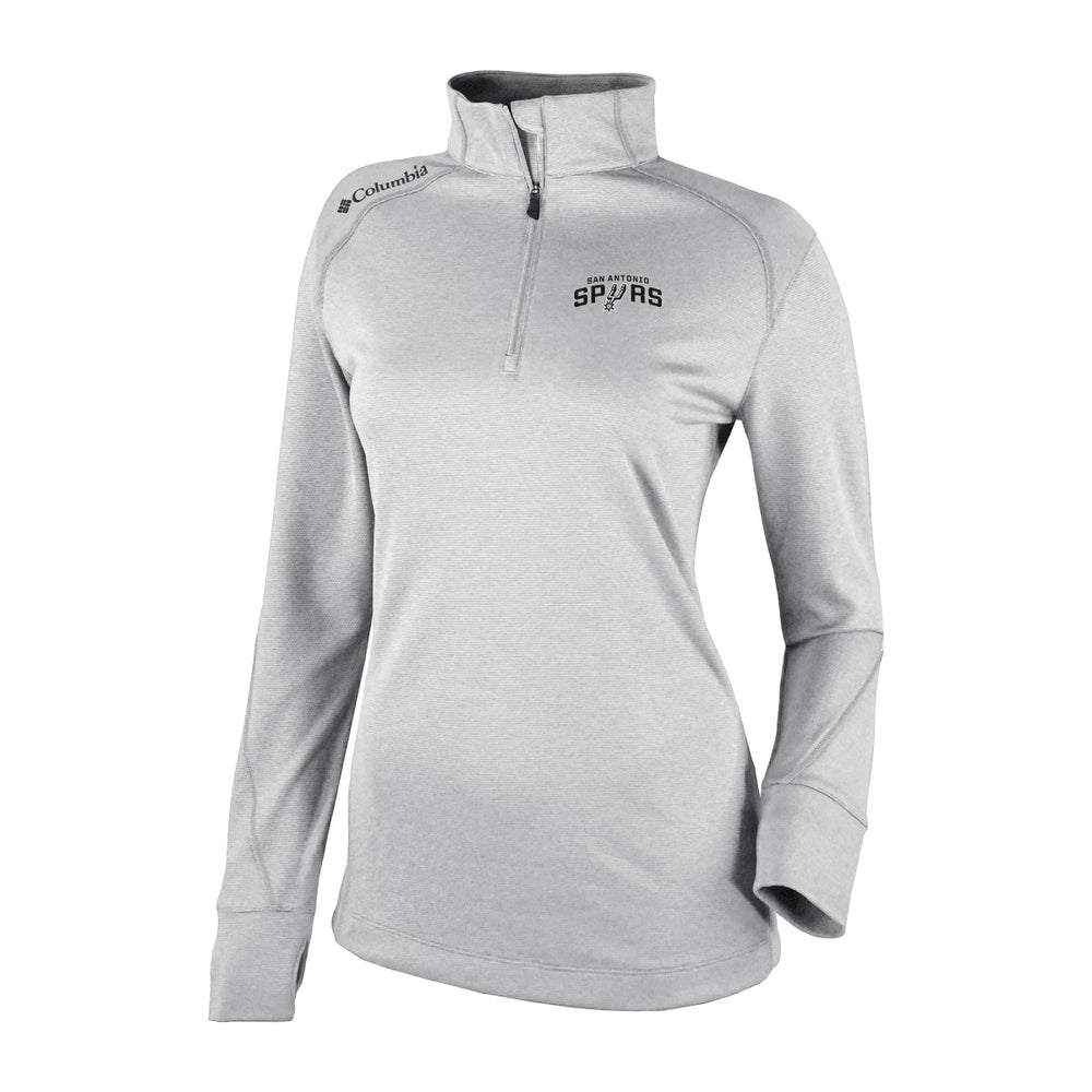 San Antonio Spurs Women's Omni-Wick Shotgun 2.0 Quarter-Zip Pullover Top Heather Gray - Columbia outlet