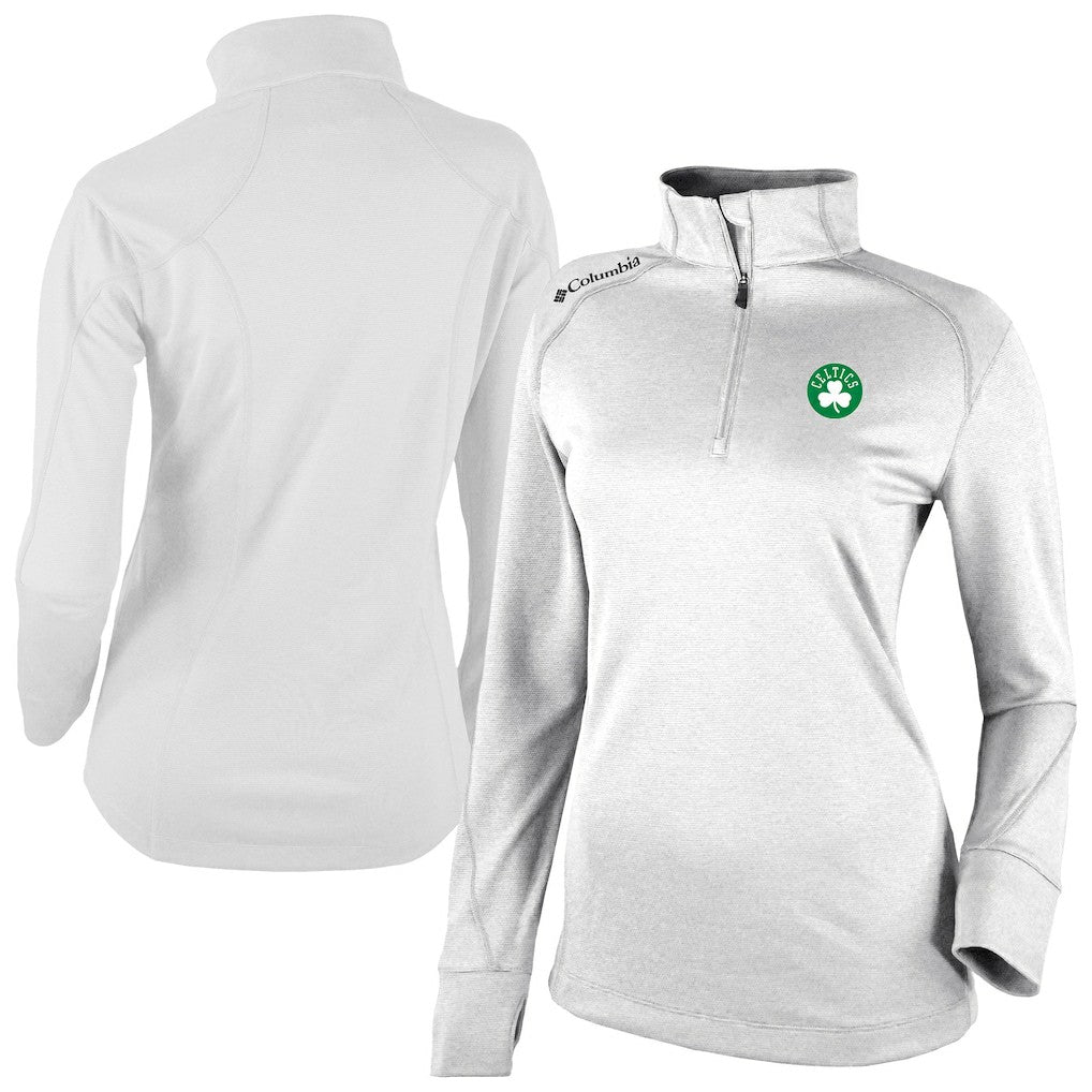 Boston Celtics Women's Omni-Wick Shotgun 2.0 Quarter-Zip Pullover Top White - Columbia