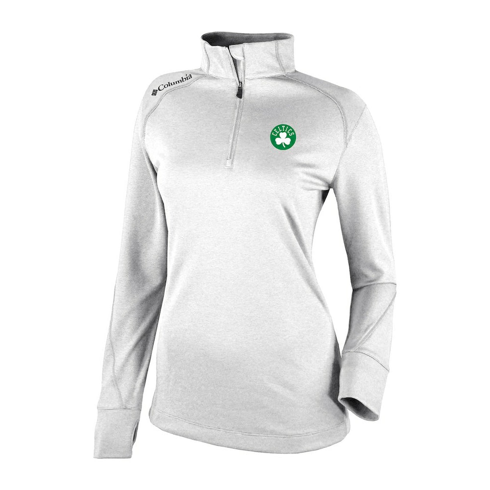 Boston Celtics Women's Omni-Wick Shotgun 2.0 Quarter-Zip Pullover Top White - Columbia