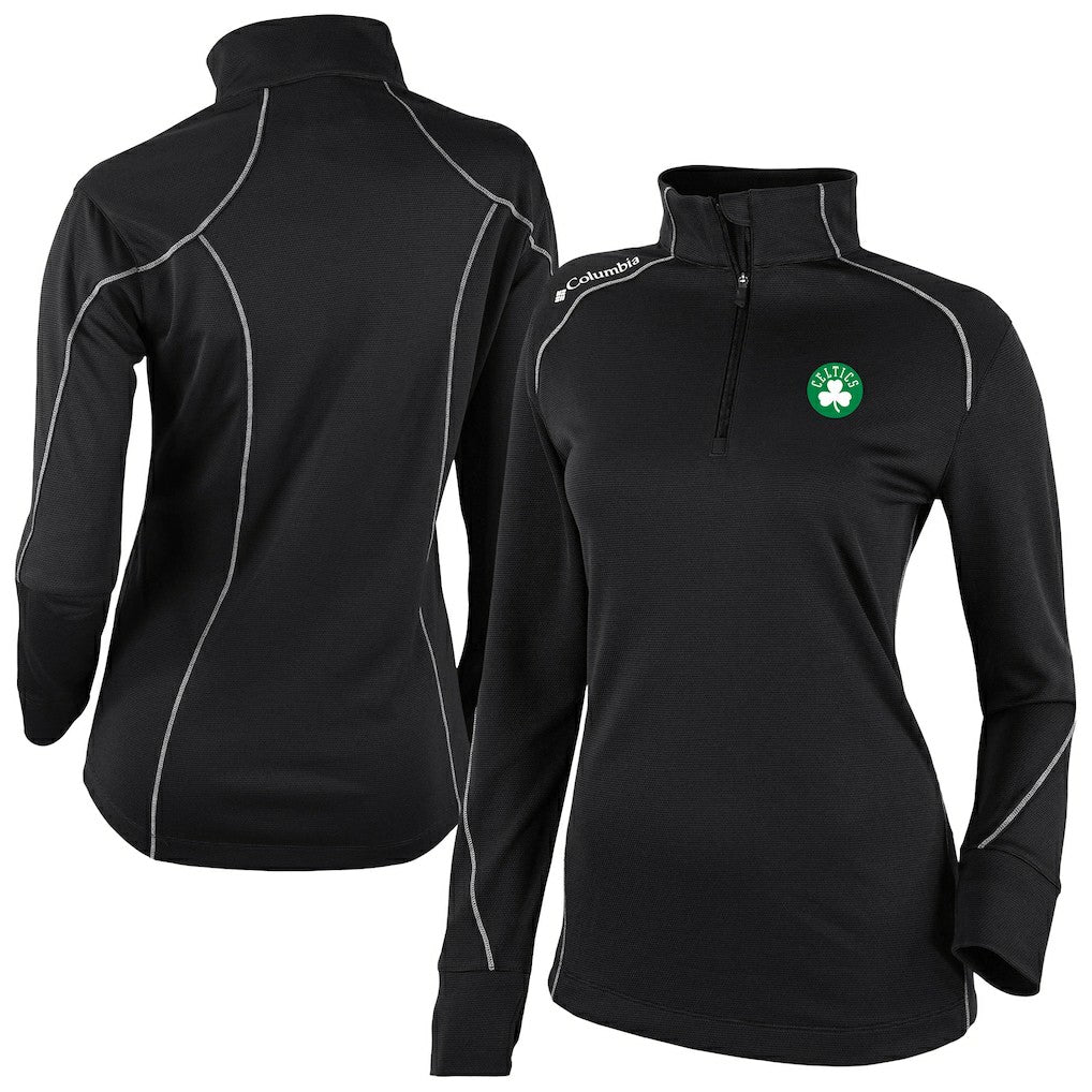 Boston Celtics Women's Omni-Wick Shotgun 2.0 Quarter-Zip Pullover Top Black - Columbia