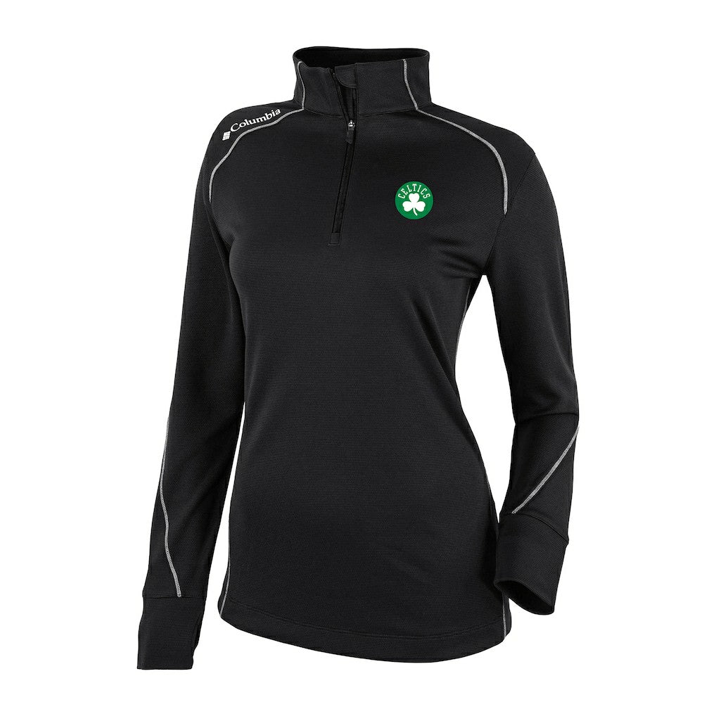 Boston Celtics Women's Omni-Wick Shotgun 2.0 Quarter-Zip Pullover Top Black - Columbia