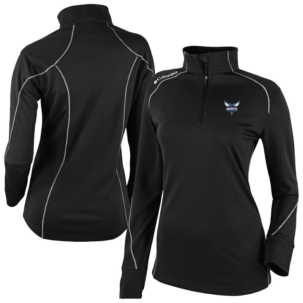 Charlotte Hornets Women's Omni-Wick Shotgun 2.0 Quarter-Zip Pullover Top Black - Columbia