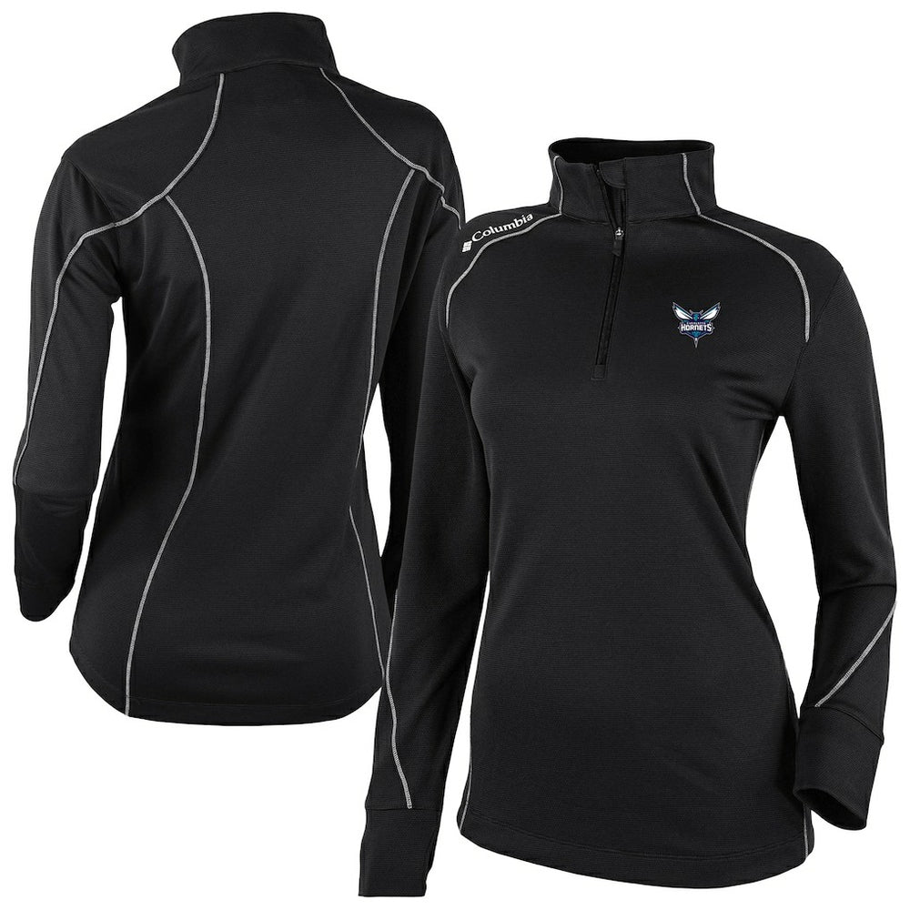 Charlotte Hornets Women's Omni-Wick Shotgun 2.0 Quarter-Zip Pullover Top Black - Columbia