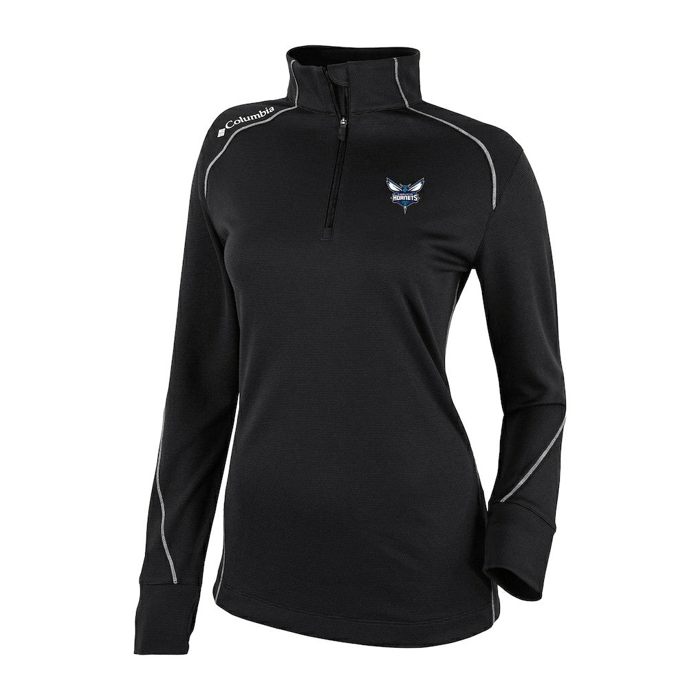 Charlotte Hornets Women's Omni-Wick Shotgun 2.0 Quarter-Zip Pullover Top Black - Columbia
