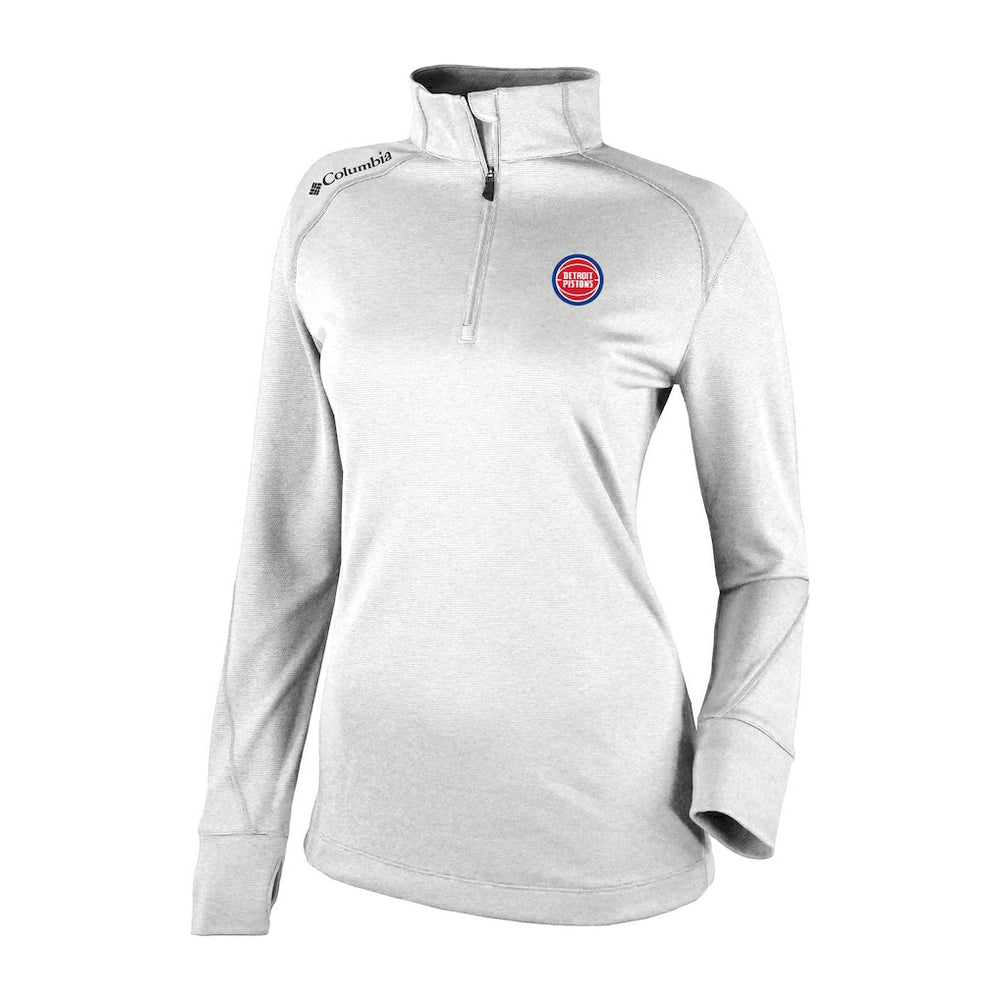 Detroit Pistons Women's Omni-Wick Shotgun 2.0 Quarter-Zip Pullover Top White - Columbia