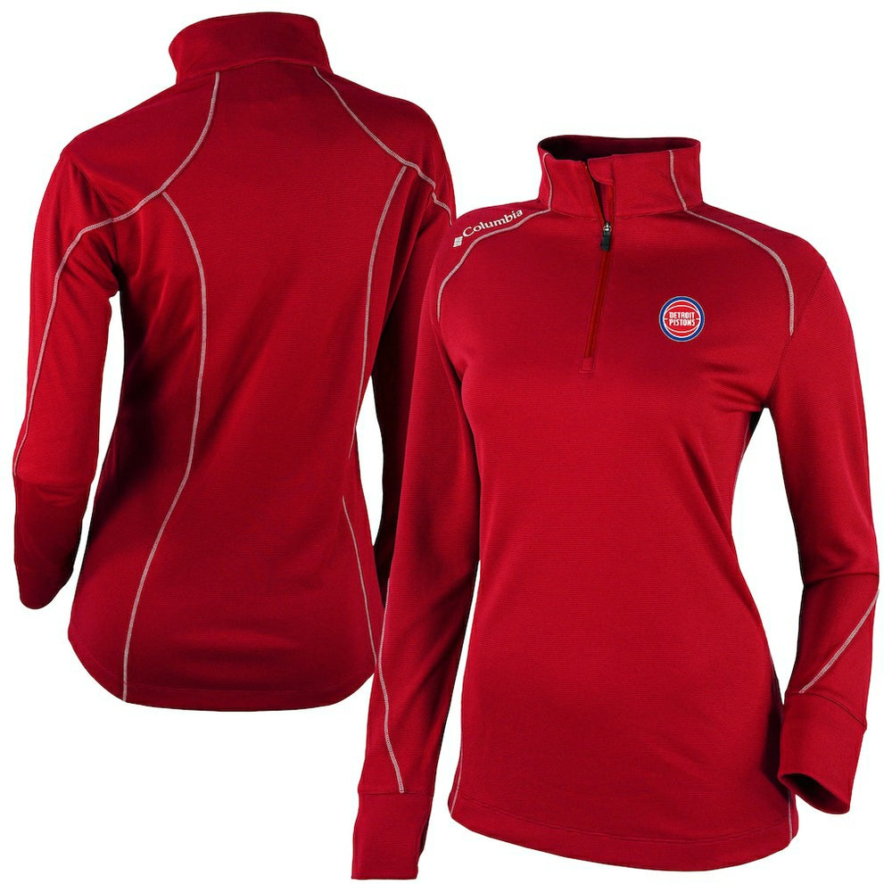 Detroit Pistons Women's Omni-Wick Shotgun 2.0 Quarter-Zip Pullover Top Red - Columbia