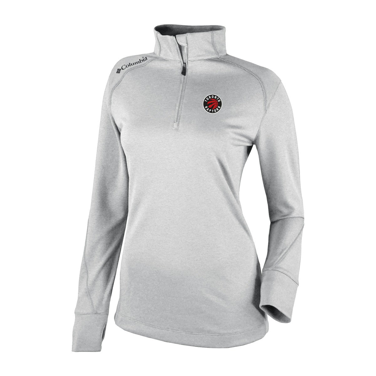 Toronto Raptors Women's Omni-Wick Shotgun 2.0 Quarter-Zip Pullover Top Heather Gray - Columbia