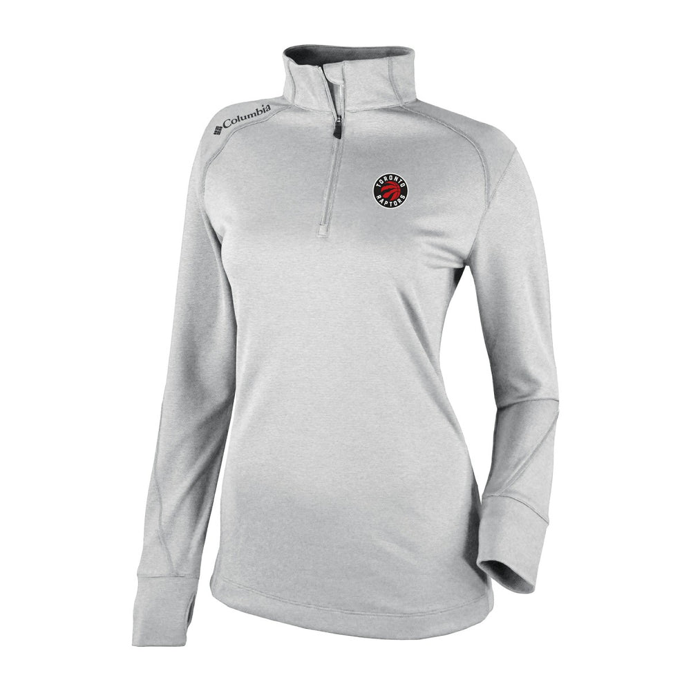 Toronto Raptors Women's Omni-Wick Shotgun 2.0 Quarter-Zip Pullover Top Heather Gray - Columbia