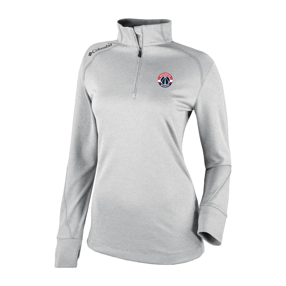 Washington Wizards Women's Omni-Wick Shotgun 2.0 Quarter-Zip Pullover Top Heather Gray - Columbia