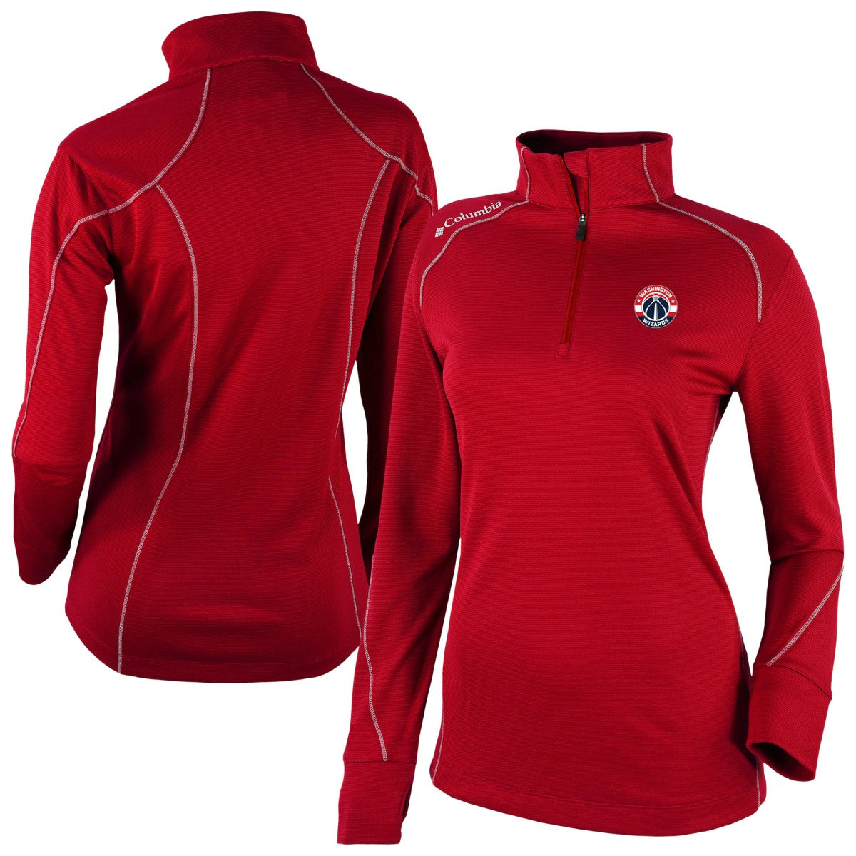 Washington Wizards Women's Omni-Wick Shotgun 2.0 Quarter-Zip Pullover Top Red - Columbia