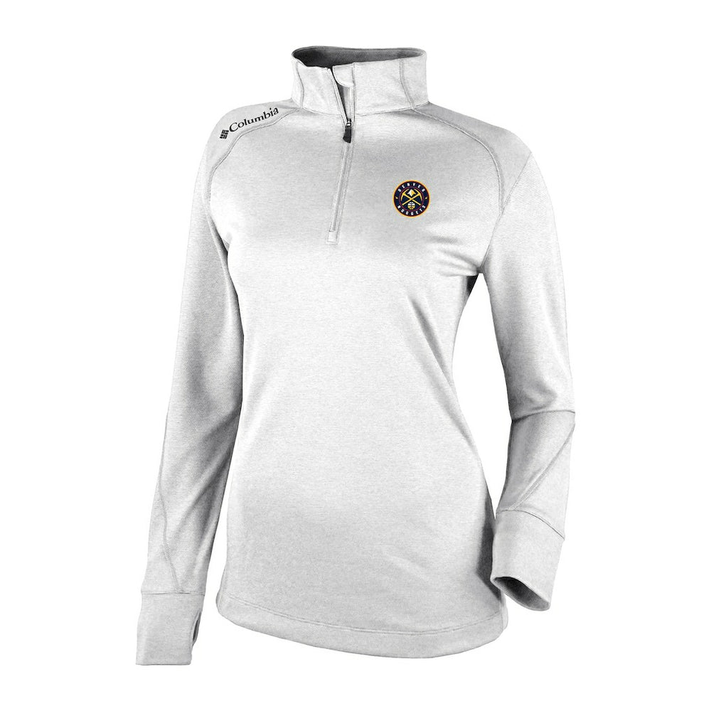 Denver Nuggets Women's Omni-Wick Shotgun 2.0 Quarter-Zip Pullover Top White - Columbia