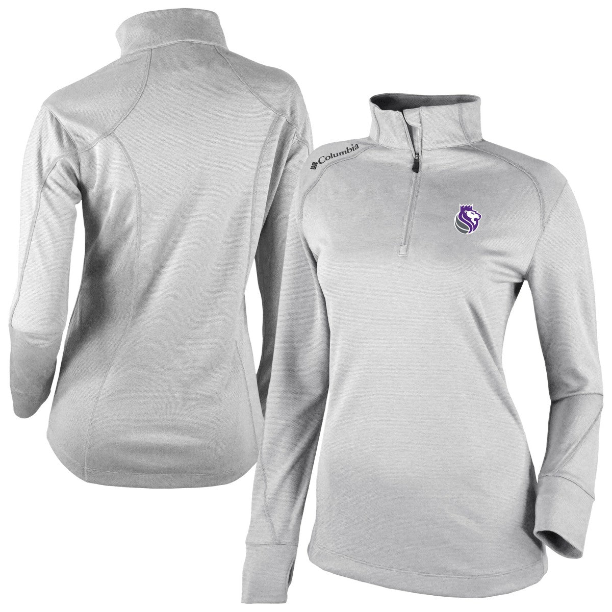 Sacramento Kings Women's Omni-Wick Shotgun 2.0 Quarter-Zip Pullover Top Heather Gray - Columbia