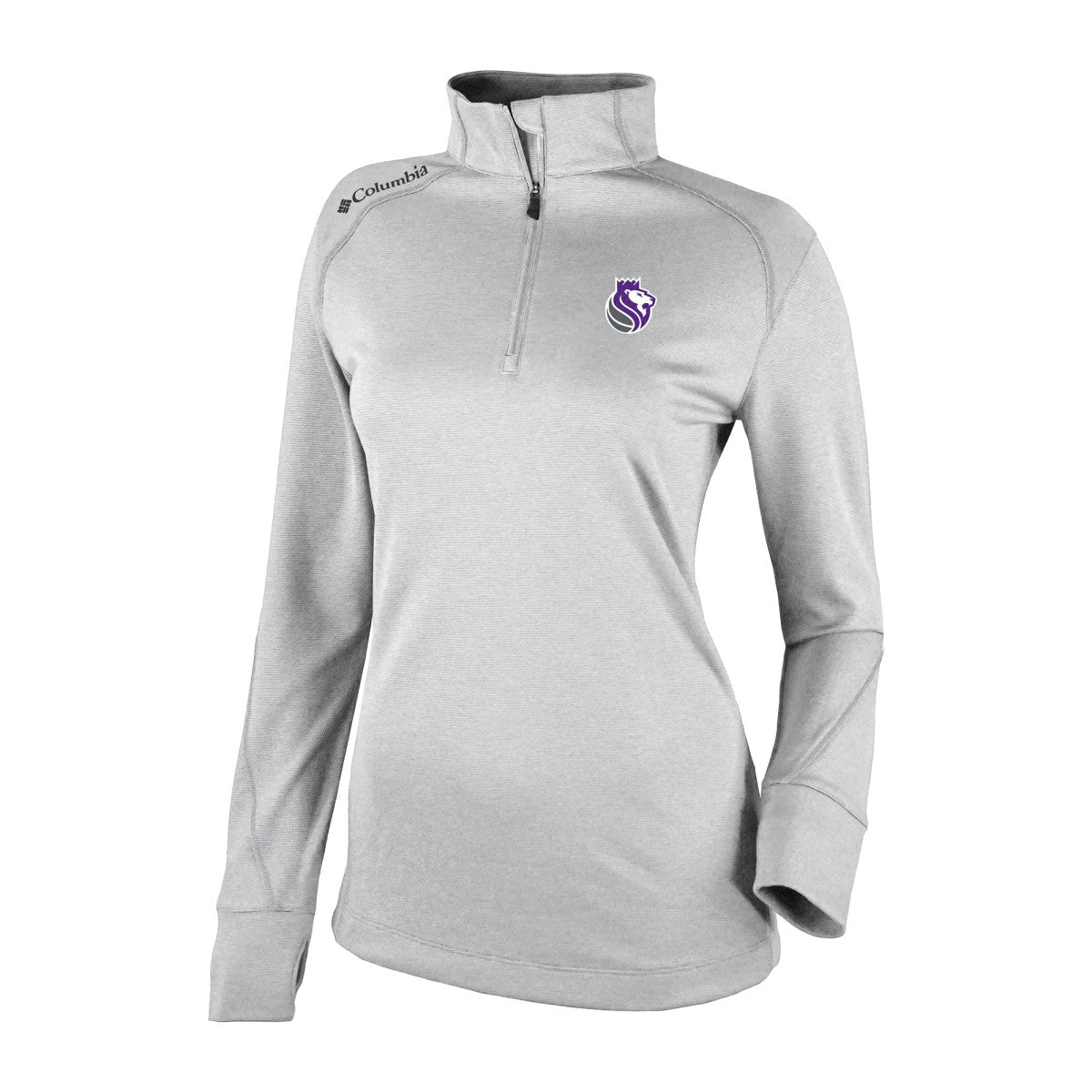 Sacramento Kings Women's Omni-Wick Shotgun 2.0 Quarter-Zip Pullover Top Heather Gray - Columbia