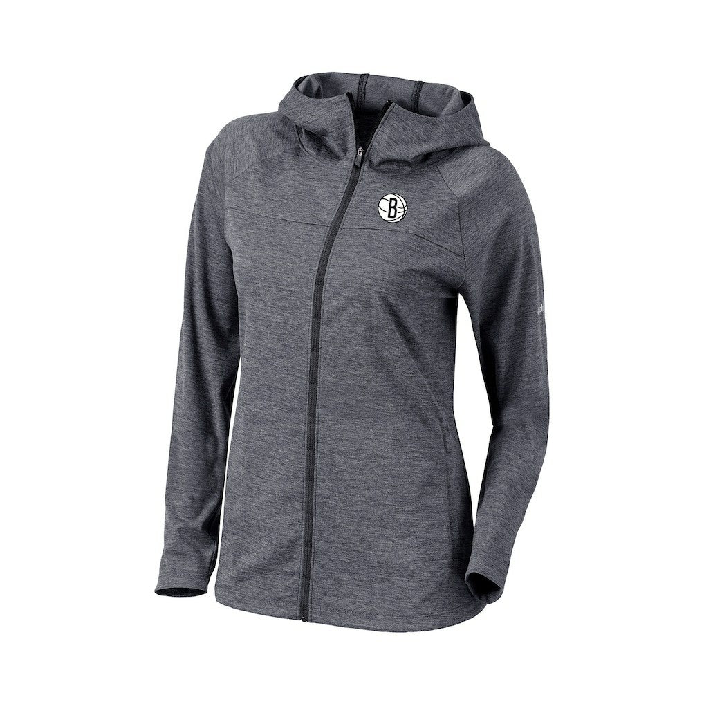 Brooklyn Nets Women's Omni-Wick Half Shot Full-Zip Hooded Jacket Black - Columbia