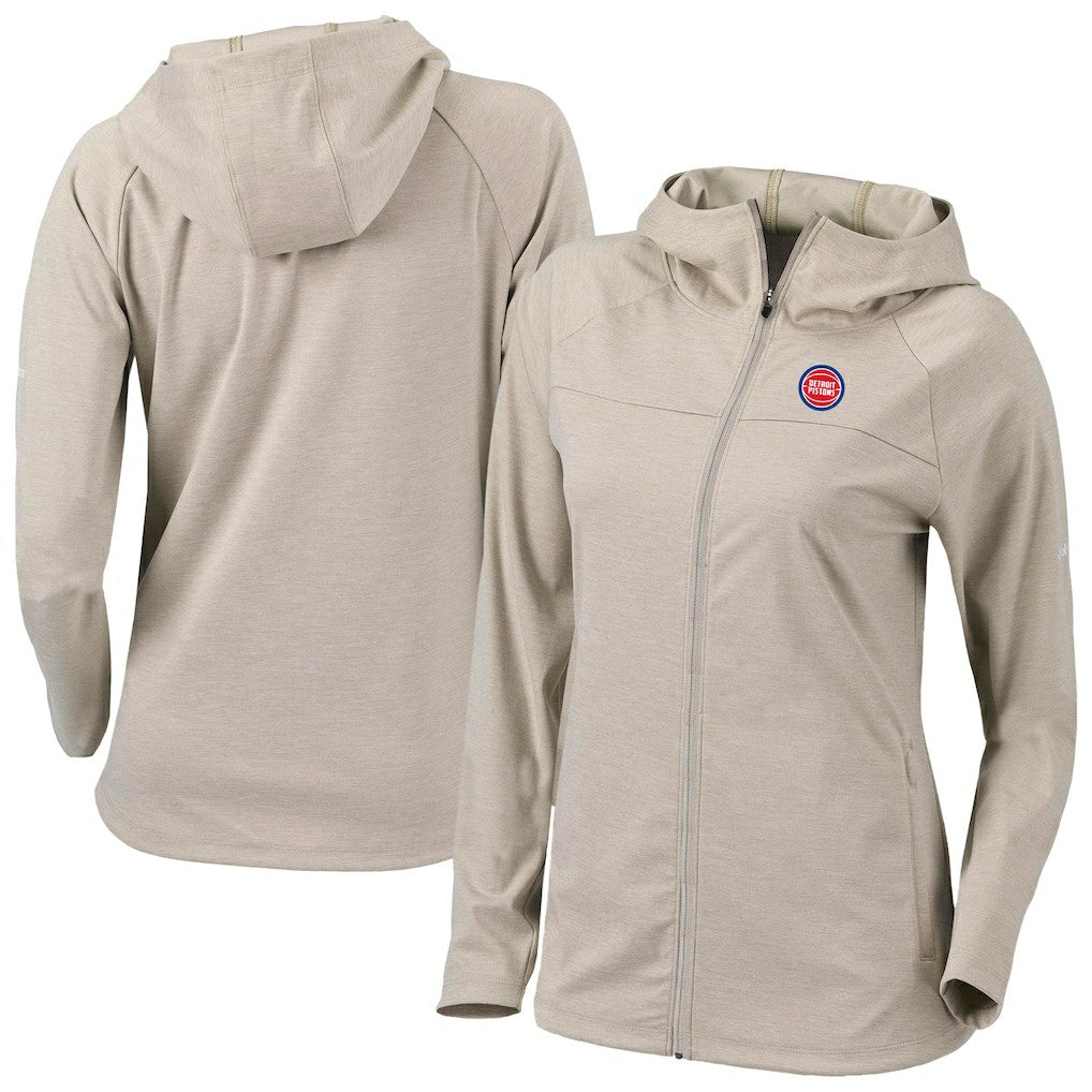 Detroit Pistons Women's Omni-Wick Half Shot Full-Zip Hooded Jacket Tan - Columbia