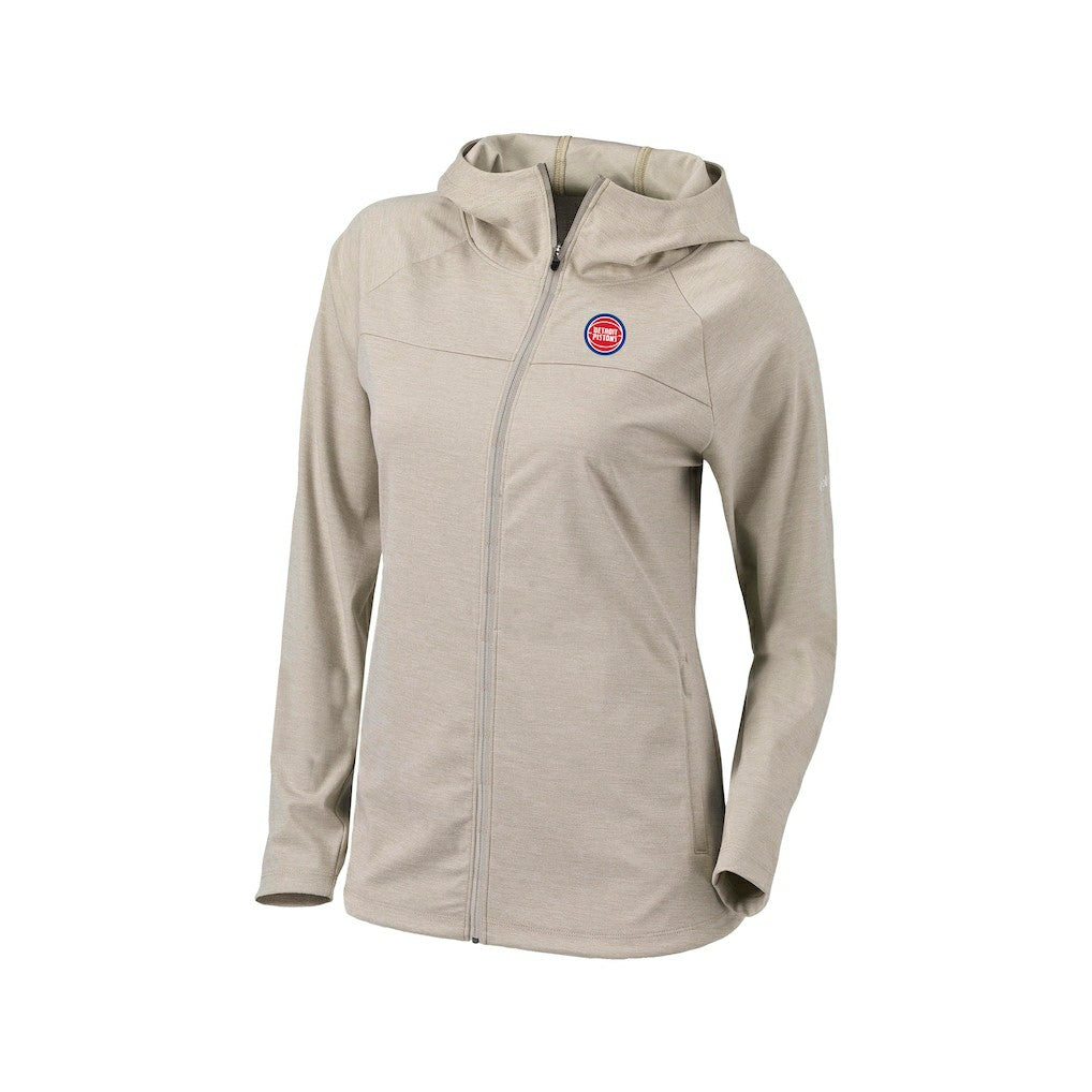 Detroit Pistons Women's Omni-Wick Half Shot Full-Zip Hooded Jacket Tan - Columbia