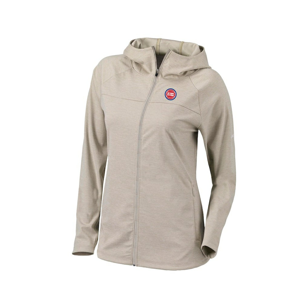 Detroit Pistons Women's Omni-Wick Half Shot Full-Zip Hooded Jacket Tan - Columbia