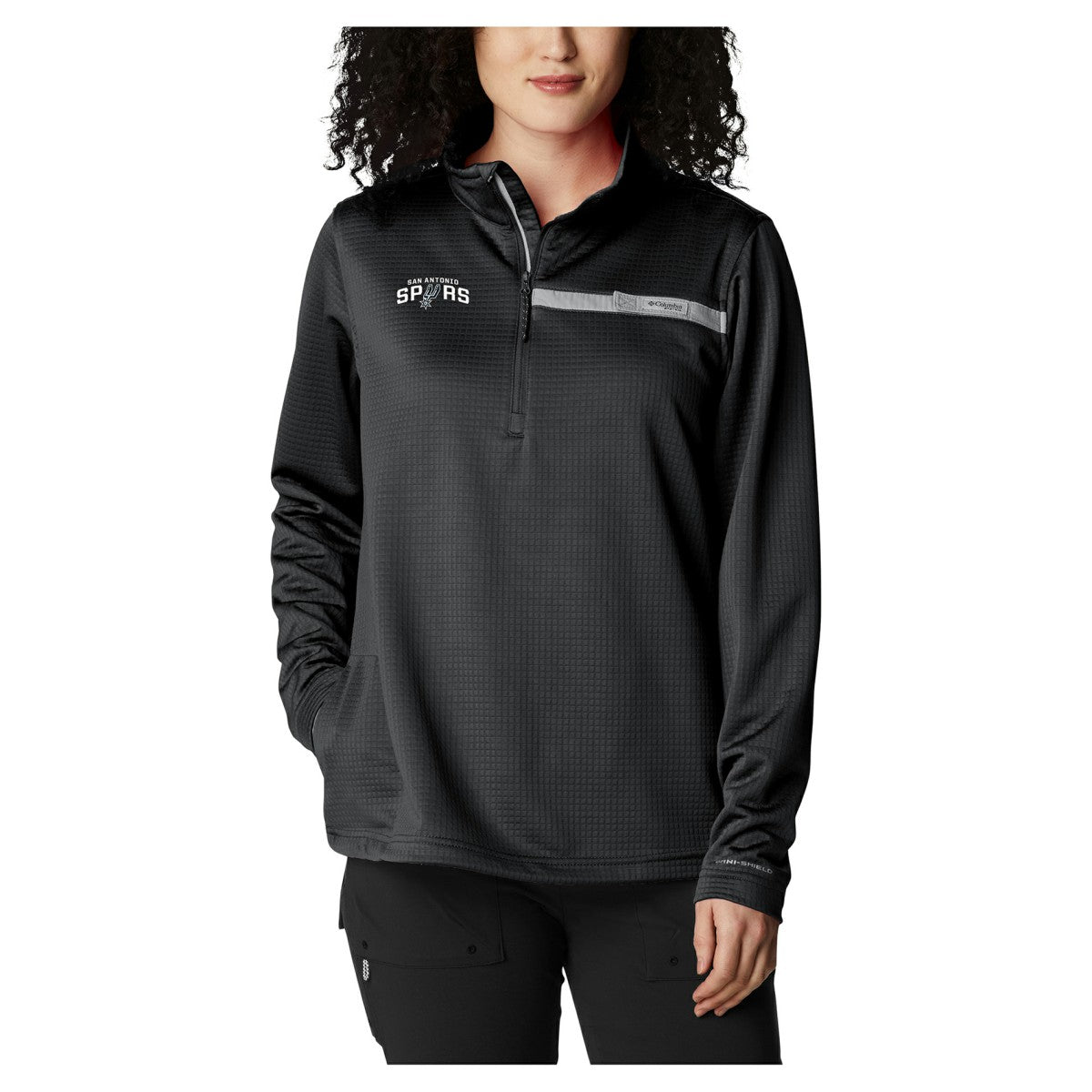 San Antonio Spurs Women's Skiff Guide Fleece Pullover Top Black - Columbia