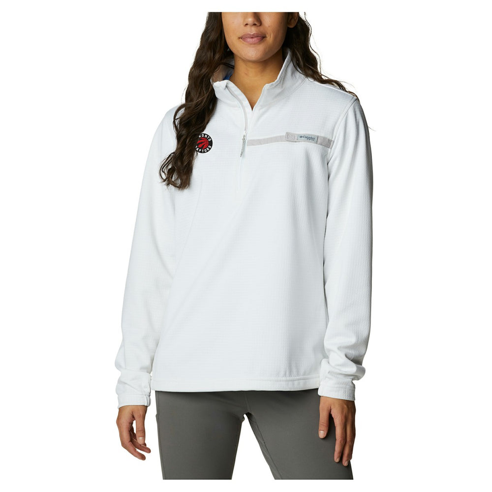 Toronto Raptors Women's Skiff Guide Fleece Pullover Top White - Columbia