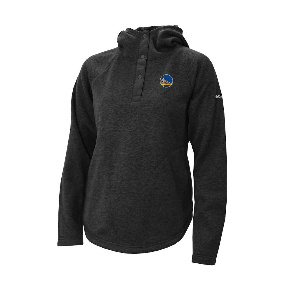Golden State Warriors Women's Sweater Weather Quarter-Snap Hoodie Black - Columbia