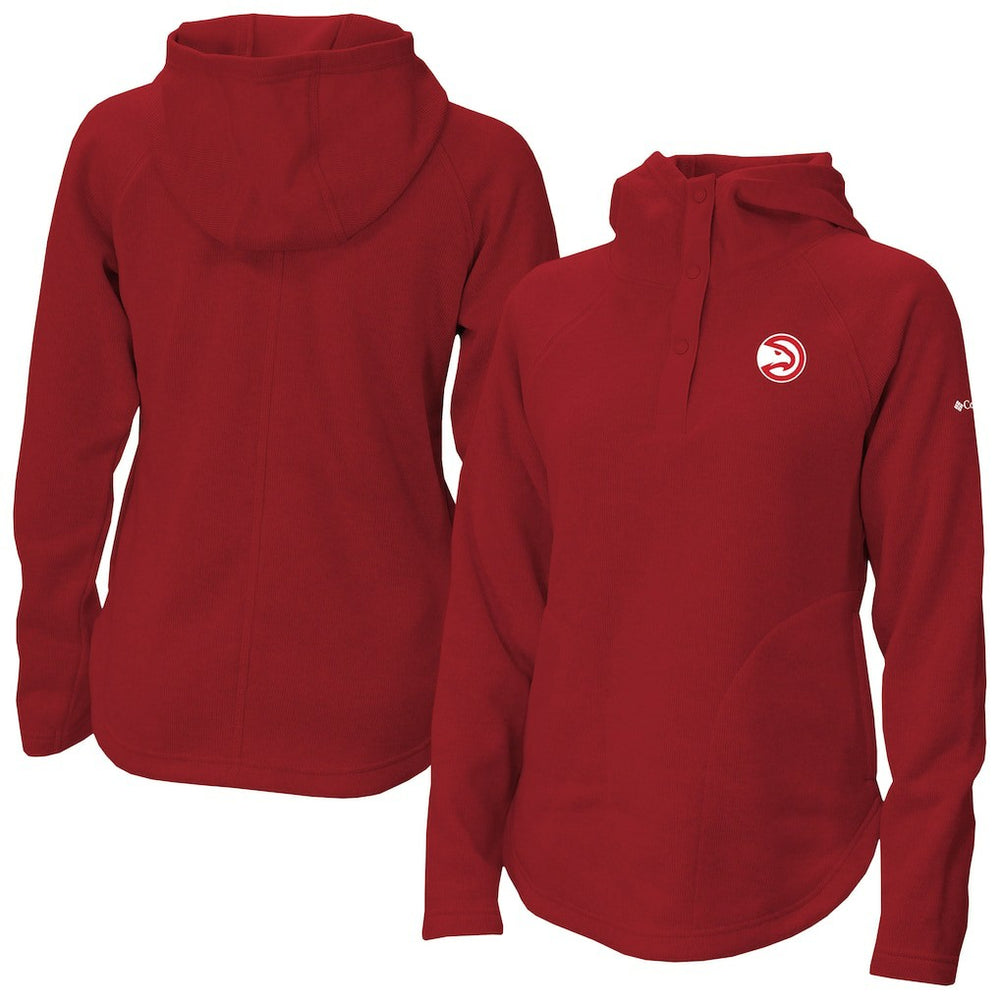 Atlanta Hawks Women's Sweater Weather Quarter-Snap Hoodie Red - Columbia