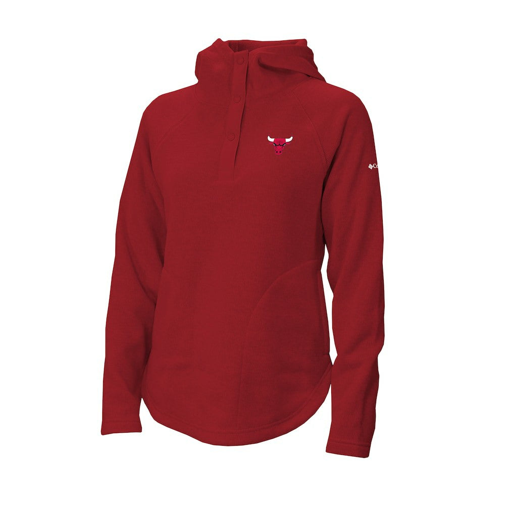 Chicago Bulls Women's Sweater Weather Quarter-Snap Hoodie Red - Columbia
