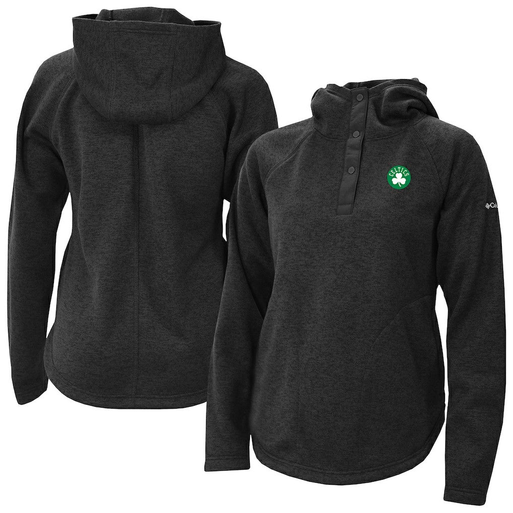 Boston Celtics Women's Sweater Weather Quarter-Snap Hoodie Black - Columbia